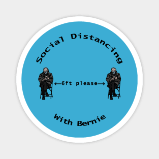 Social Distancing with Bernie Sanders Mittens Magnet